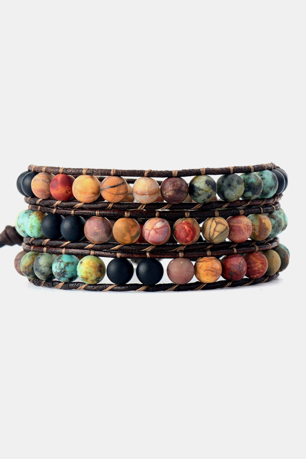 Hanalei Triple Layer Beaded Agate Bracelet