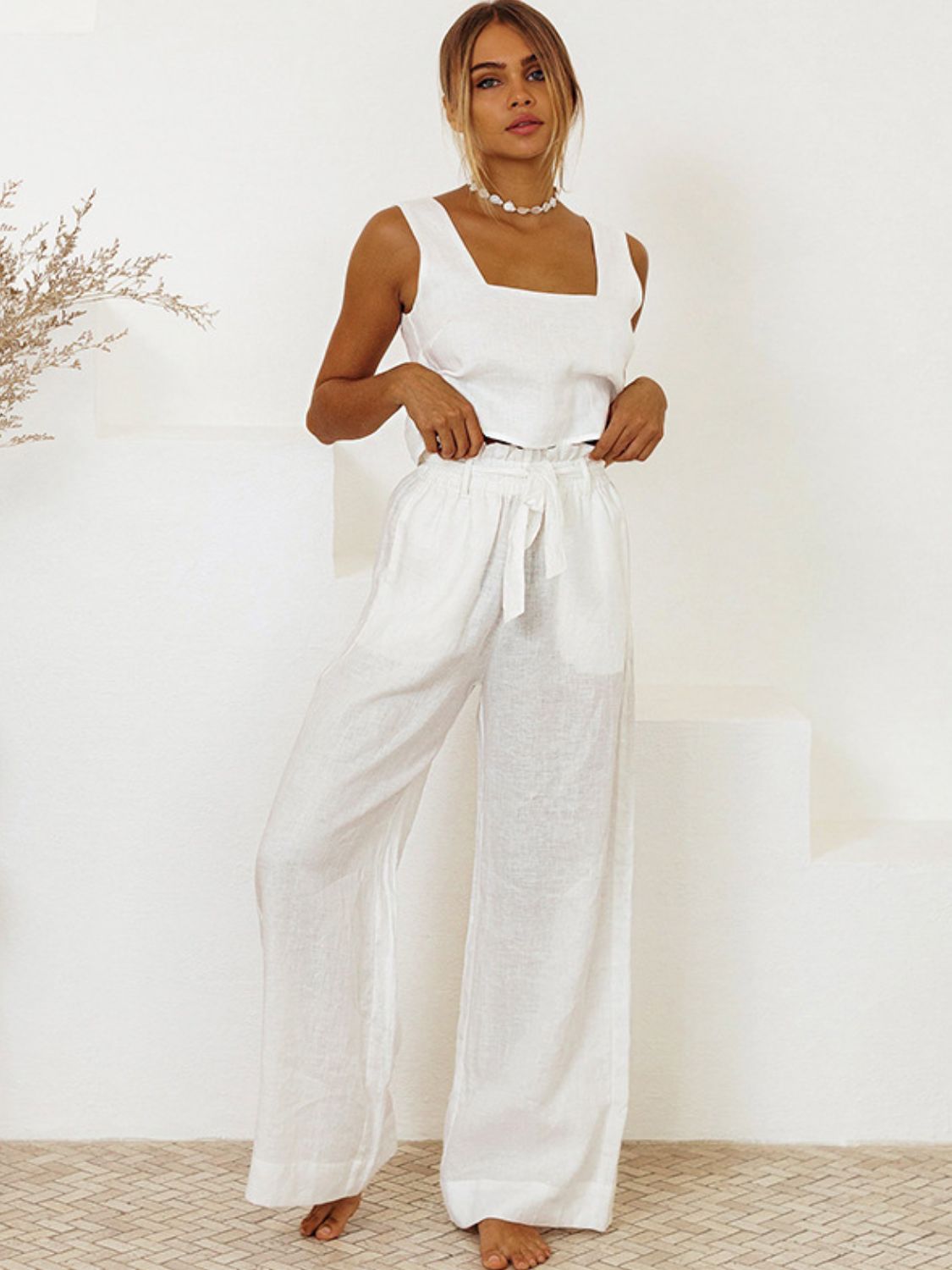 Aubree Two-Piece Tie Waste Pants Set