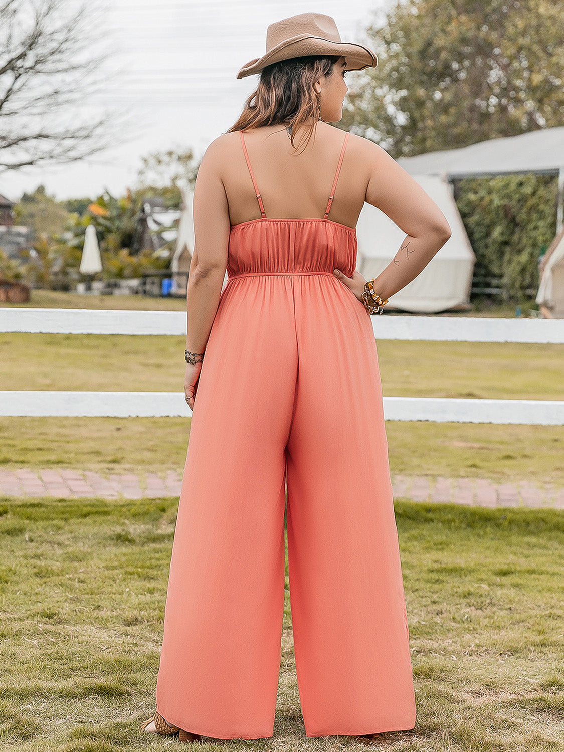 Kielee Spaghetti Strap Wide Leg Jumpsuit