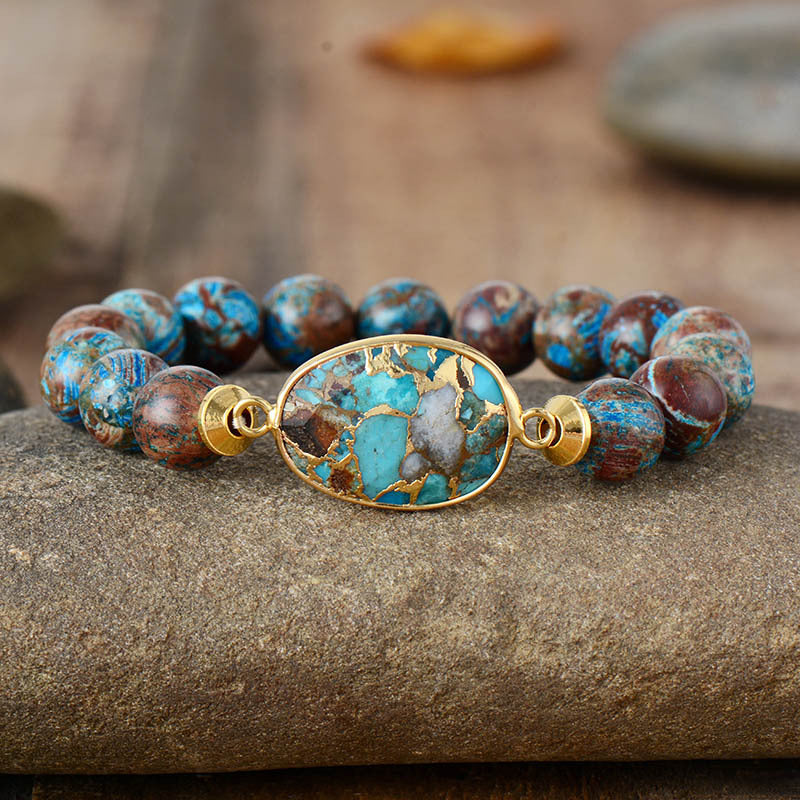 Santorini Natural Stone Beaded Bracelet