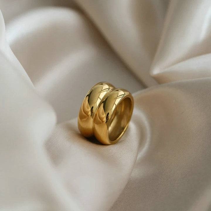 Cienna Gold Double Ridge Ring