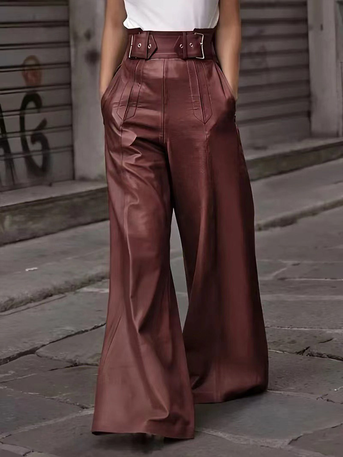 Arasi Elastic Waist Wide Leg Pants