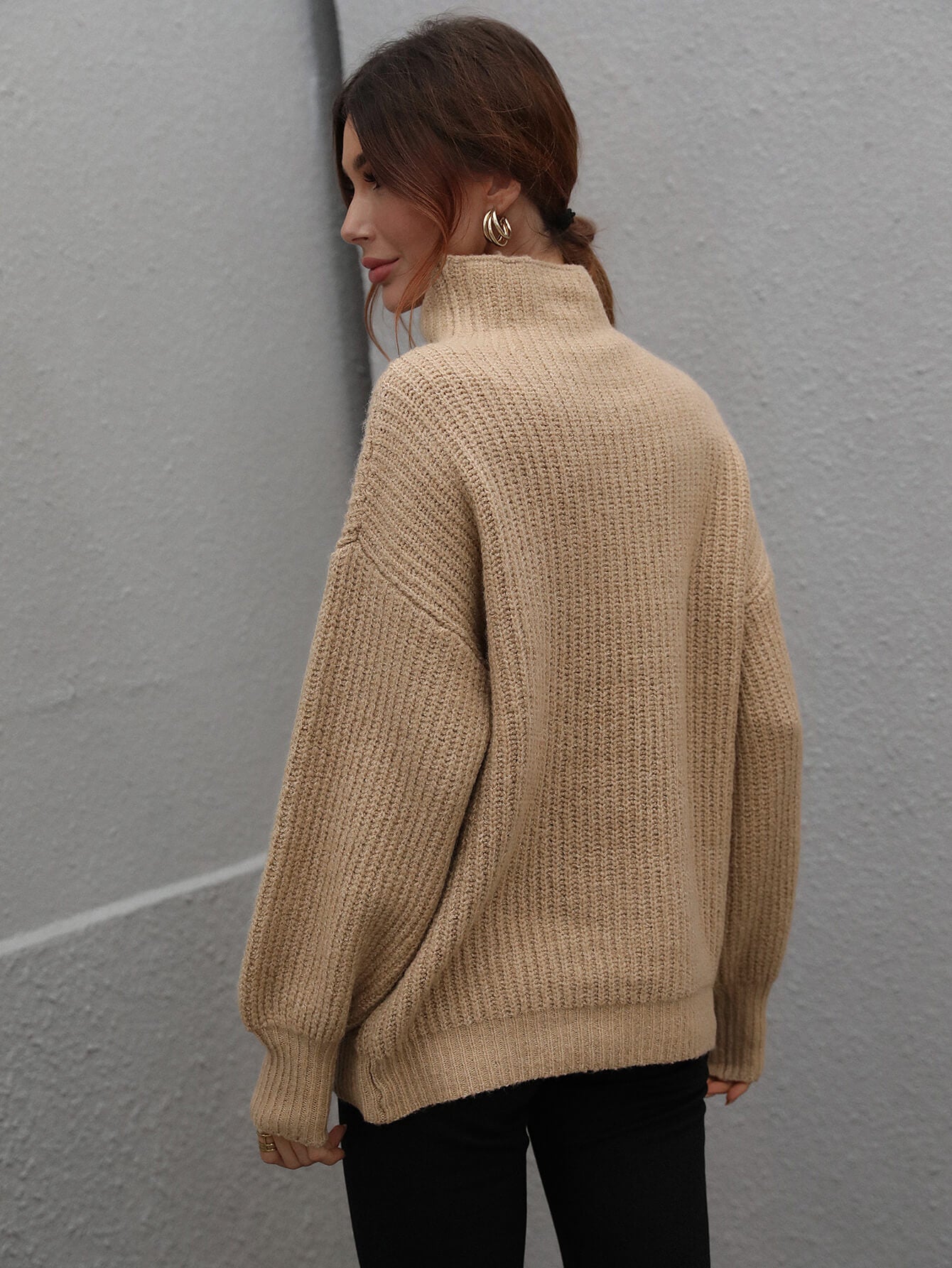 Shannon High Neck Balloon Sleeve Sweater