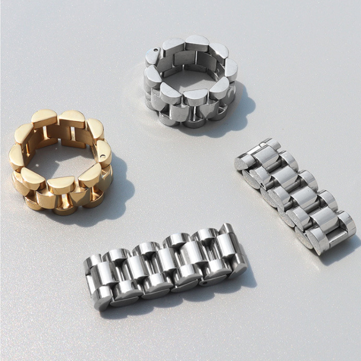Isla Link Plated Titanium Steel Ring