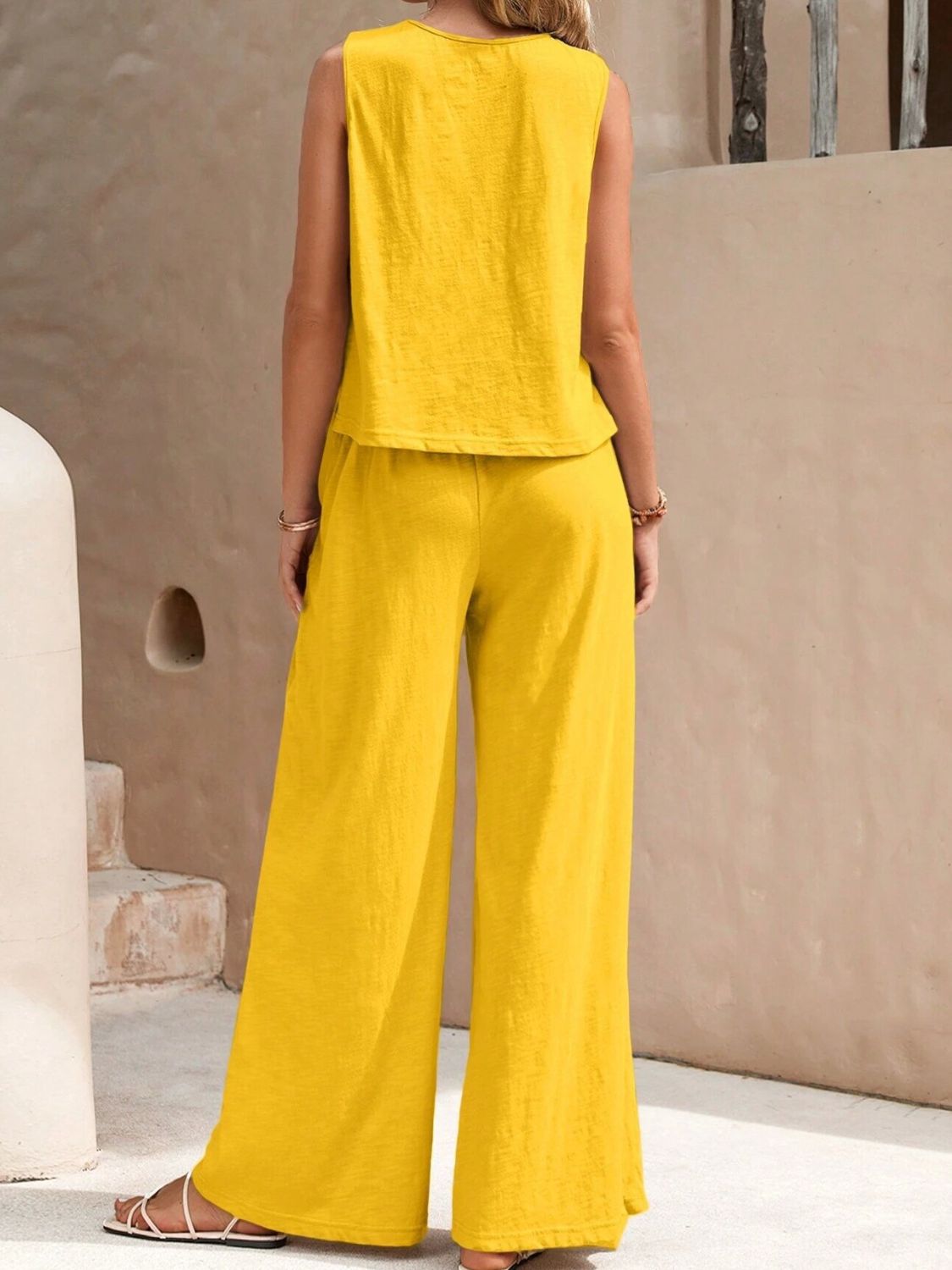 Delphina Top and Wide Leg Pants Set
