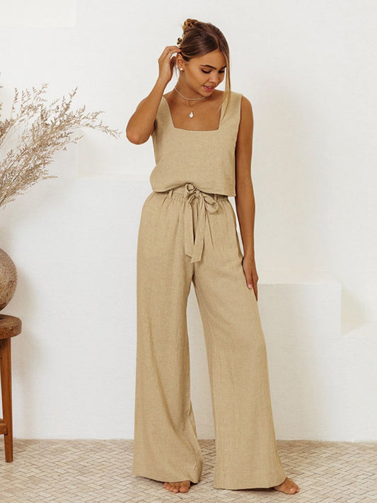 Aubree Two-Piece Tie Waste Pants Set