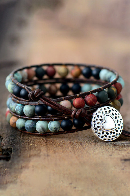 Hanalei Triple Layer Beaded Agate Bracelet