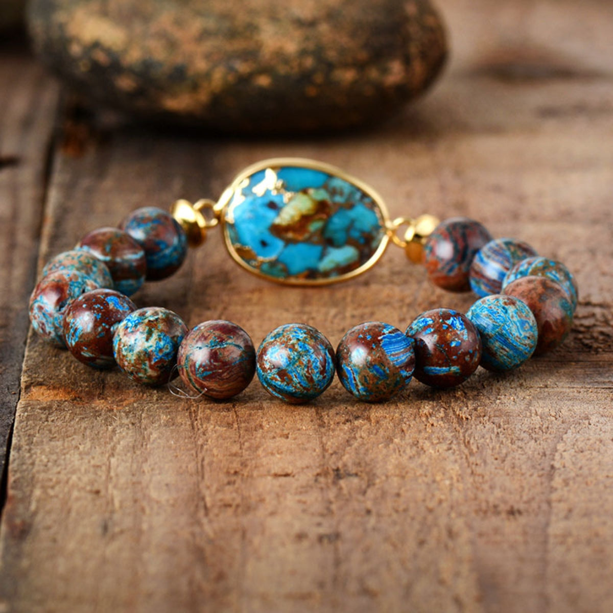 Santorini Natural Stone Beaded Bracelet