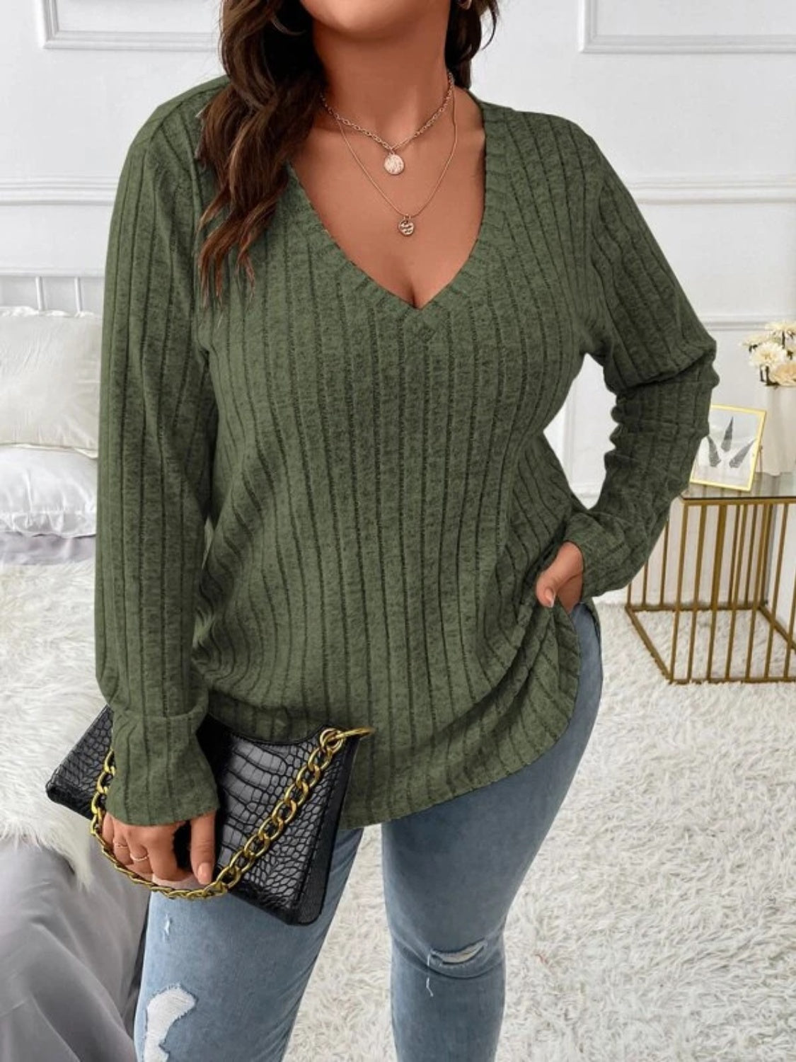 Elowen V-Neck Long Sleeve Top