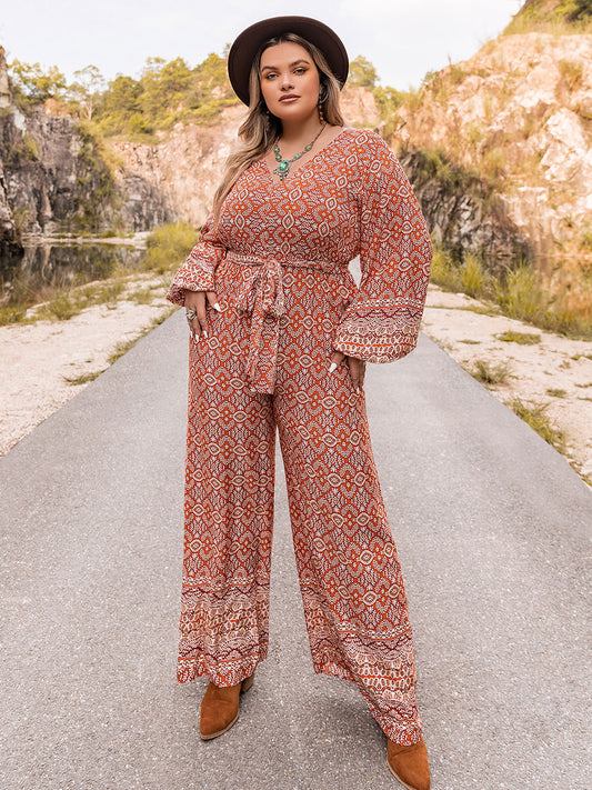 Jewels V-Neck Balloon Sleeve Jumpsuit