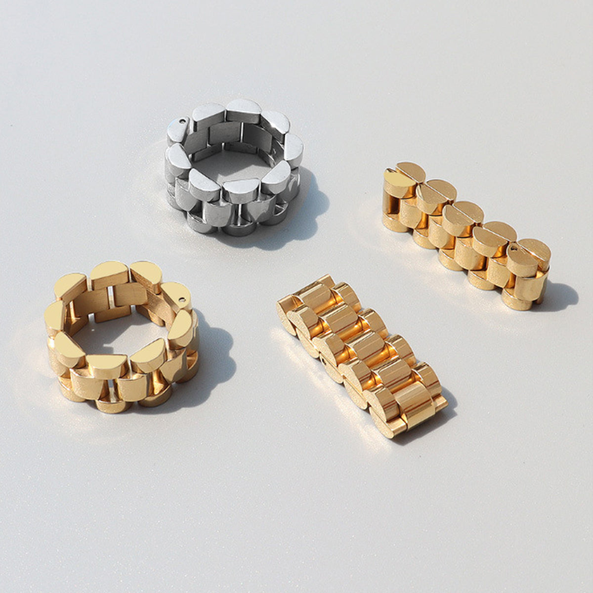 Isla Link Plated Titanium Steel Ring