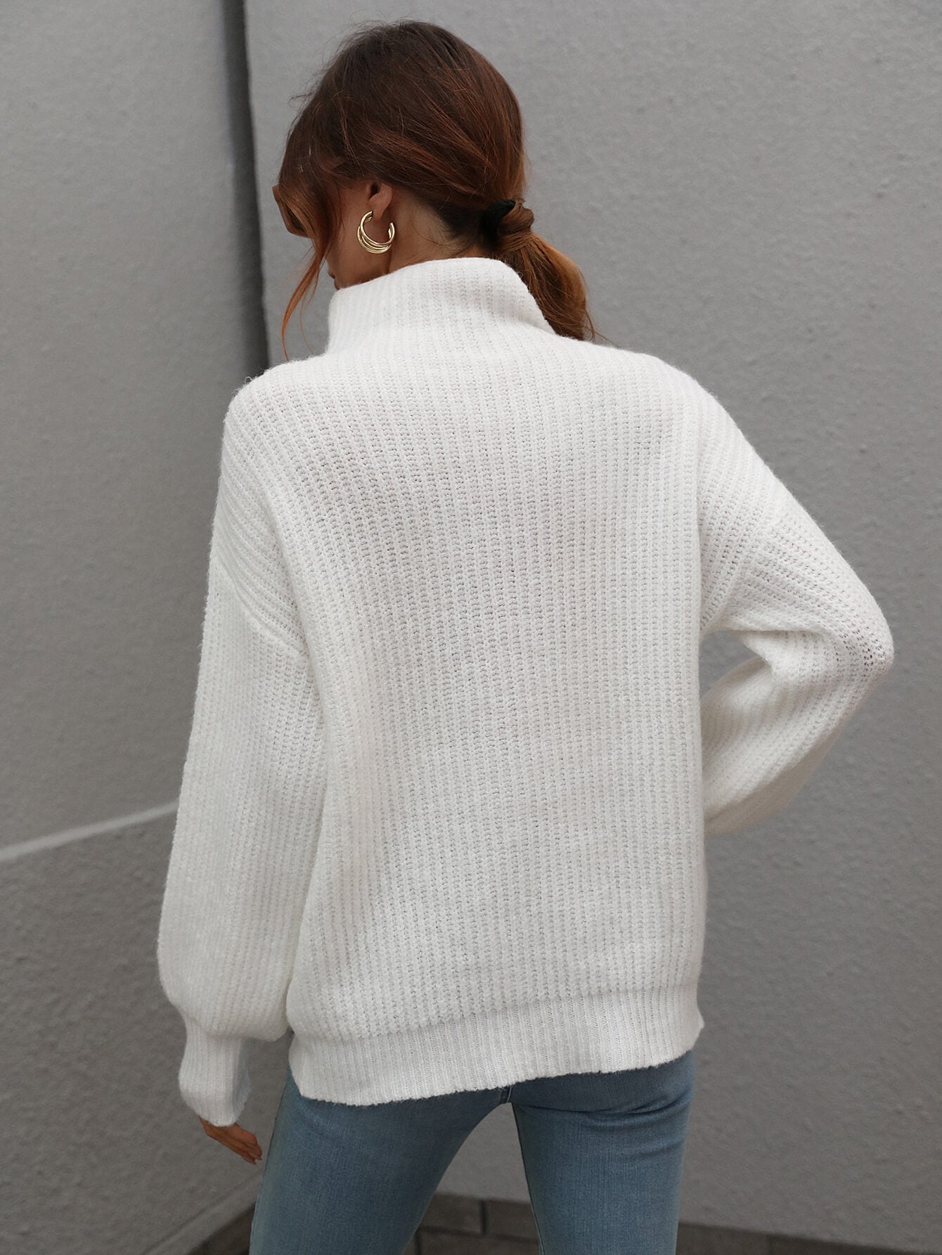 Shannon High Neck Balloon Sleeve Sweater