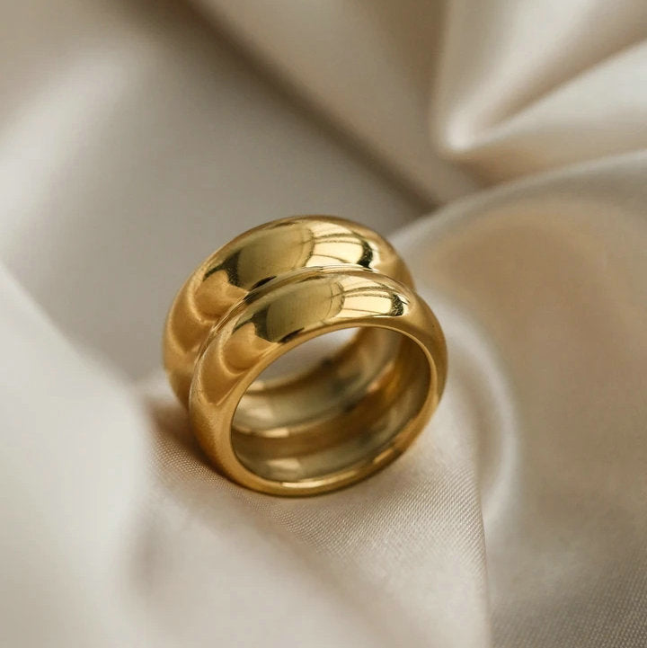 Cienna Gold Double Ridge Ring