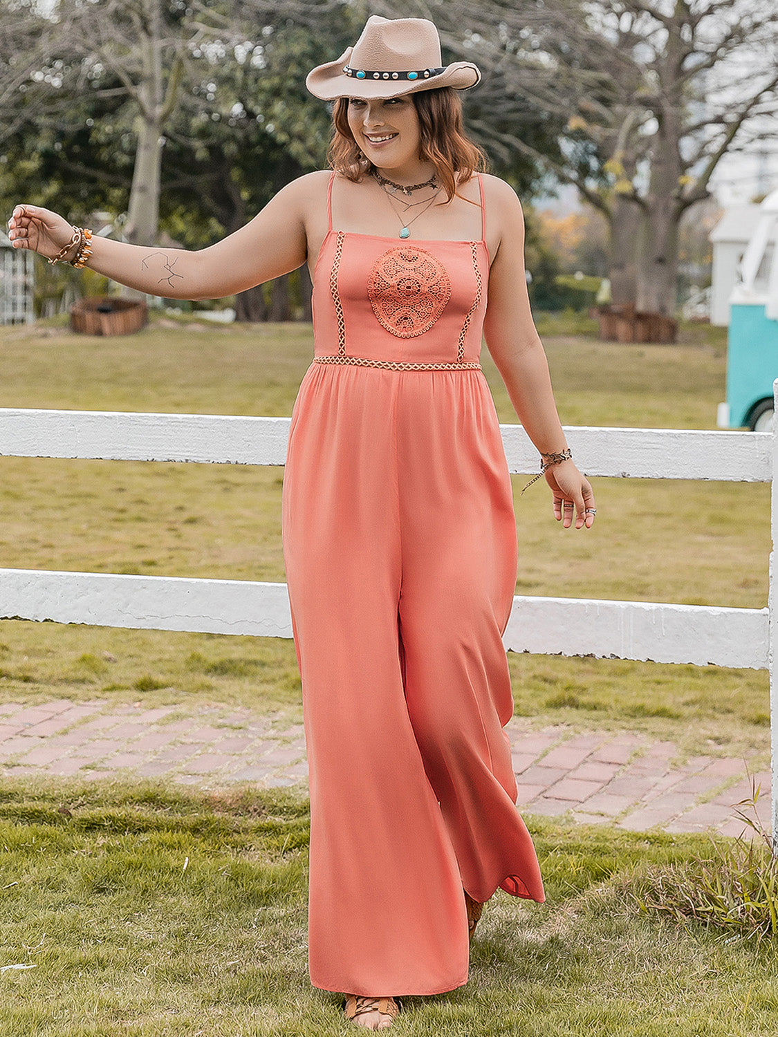 Kielee Spaghetti Strap Wide Leg Jumpsuit