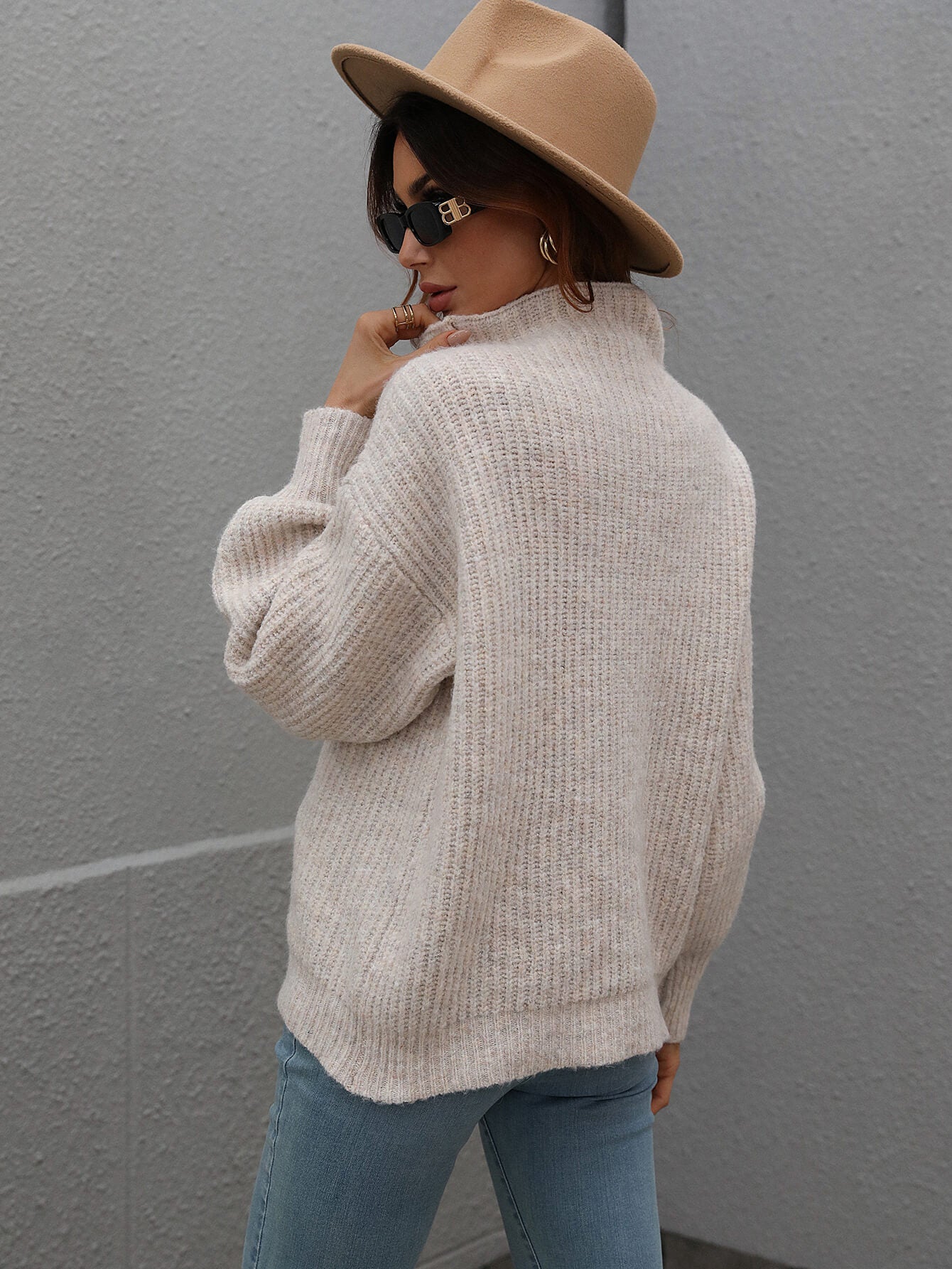 Shannon High Neck Balloon Sleeve Sweater