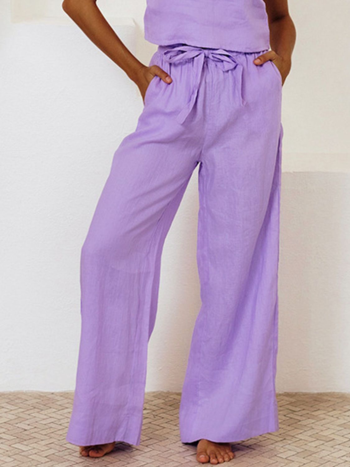 Aubree Two-Piece Tie Waste Pants Set