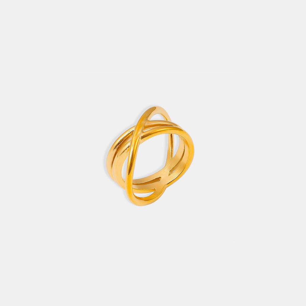 Cristina Gold-Plated Crisscross Ring