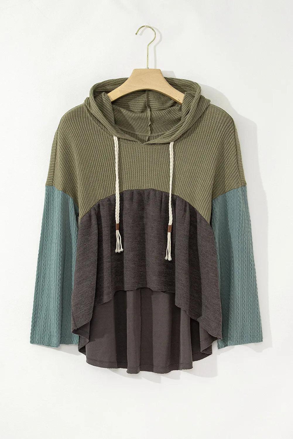 Talulah Waffle Knit Colorblock Vibe Hoodie