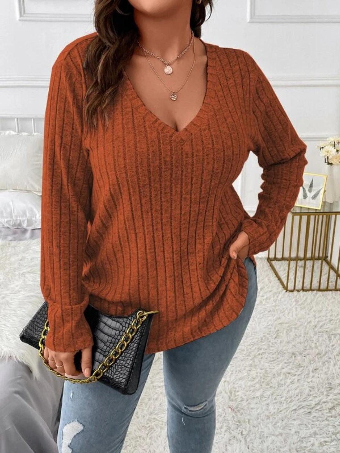 Elowen V-Neck Long Sleeve Top