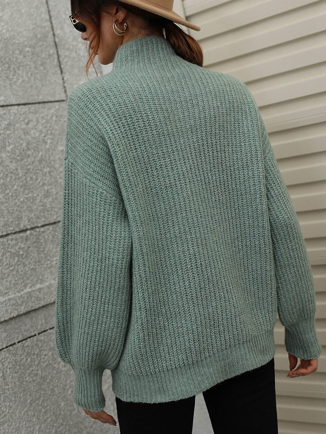 Shannon High Neck Balloon Sleeve Sweater